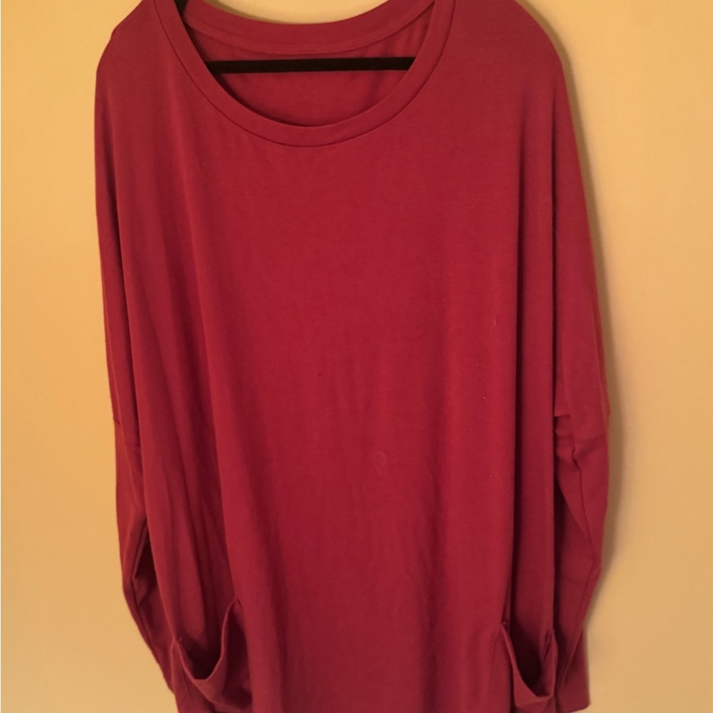 Women's Red Long Sleeve Top